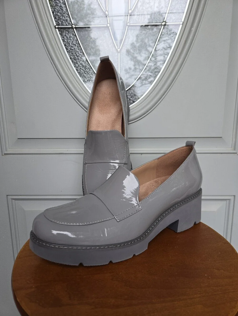 Naturalizer Darry Loafers Gray Leather